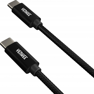 Kabllo USB C YENKEE YCU C02 BK, USB C me USB C, 0.2m, e zezë