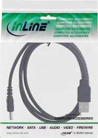 Kabllo furnizimi InLine USB A në DC 5.5x2.5mm, 5V, 15W, e zezë