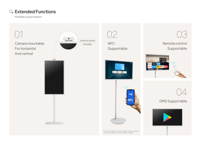 Fatoo Tablet TV - 32" Touchscreen, Android 13, Battery up to 6h - i bardhë