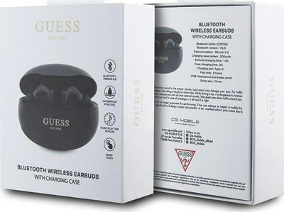 Kufje Bluetooth Guess Classic EST GUTWST50EK, TWS, IPX6, të zeza