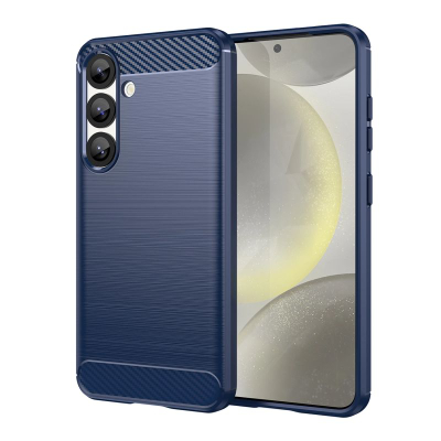 Футрола за телефон Hurtel Carbon Case за Samsung Galaxy S25 Edge, силиконска, заштита од удари, сина