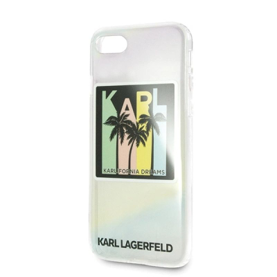Mbulesë telefoni Karl Lagerfeld Kalifornia Dreams Palms, për iPhone 6/6s/7/8, plastike, transparente me ngjyra pastel