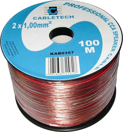 Kabllo për boksa Cabletech CCA, 2x1mm², transparente