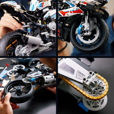 Set LEGO Technic BMW M 1000 RR 42130, model motor 1:5 për me e venë në vitrinë, shumëngjyrësh