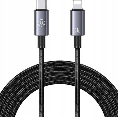 Kabllo karikimi Usams SJ665US USB-C në Lightning, 30W, 2m, e zezë