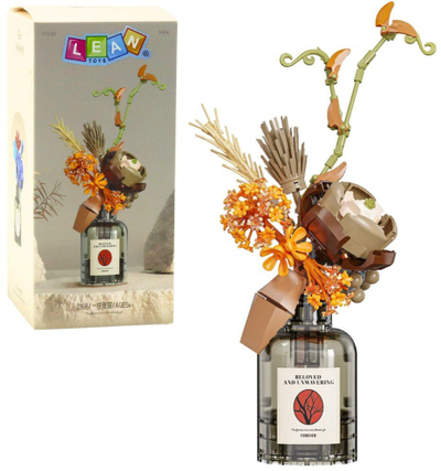 Set konstruktori Autumn Bouquet, 362 copë, buqetë për zbukurim, bezhë dhe kafe