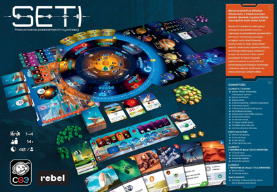 Lojë tavoline Rebel SETI The Search for Extraterrestrial Civilizations, strategjike, për të rritur, shumëngjyrëshe