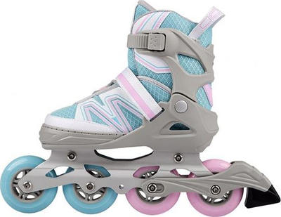 Rola inline Nils Adjustable L, nr 39-42, rrota PU 82A, gri me rozë