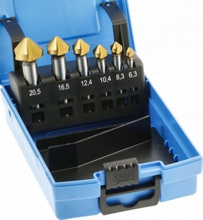 Set frezash për hekur Hogert HT6D190, 6 copë, me shtresë titani, blu