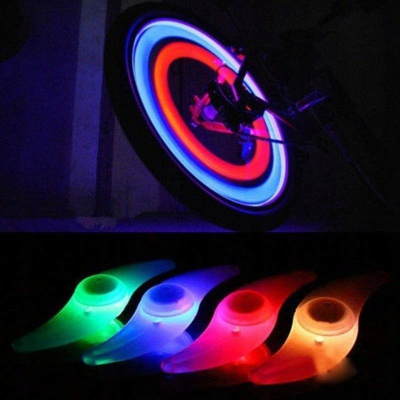 Lampë biçiklete LED për felenë, shumëngjyrëshe, e gjelbër
