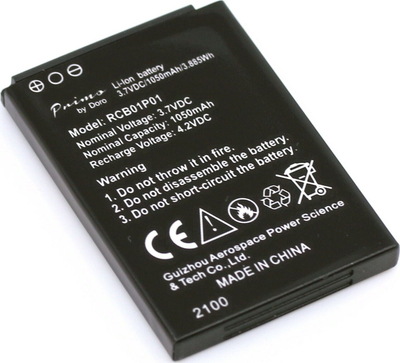 Bateri telefoni Doro Primo 406 413, Li-Ion, 1050mAh, e bardhë