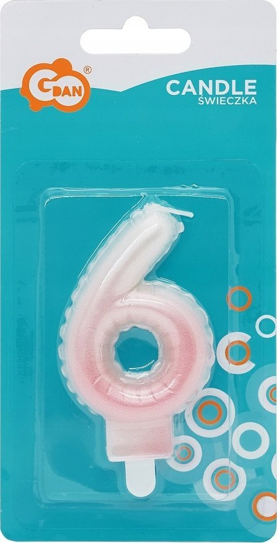 Qiri ditlindje Godan numri 6, 7 cm, perlë rozë