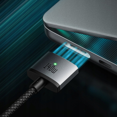 Kabllo karikimi Hoco U141, USB C në MagSafe 3, 140W, 1.8m, e zezë