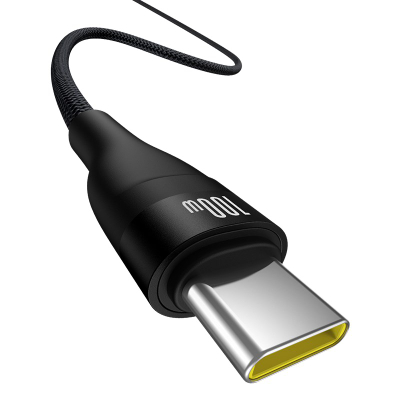 Кабел за полнење Baseus Flash 2 USB во USB-C, 100W, 2m, црн