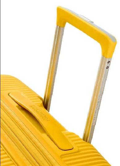 Кабински куфер American Tourister SoundBox, проширлив, 4 тркала, жолт