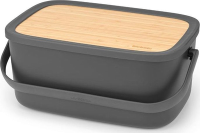 Kuti për ruajtjen e bukës Brabantia Bamboo, 16.3x25.5x39.6cm, e hirtë