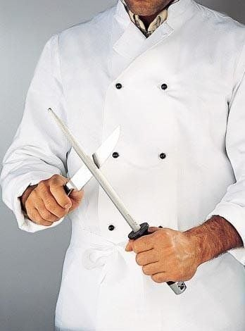 Камeн за острење WMF Spitzenklasse Plus, 23 cm, нерѓосувачки челик, сребрен и црн