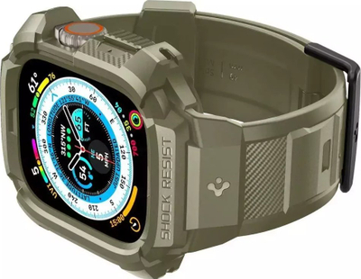 Rrip ore inteligjente Spigen Rugged Armor Pro për Apple Watch Ultra 49mm, TPU, Vintage Khaki