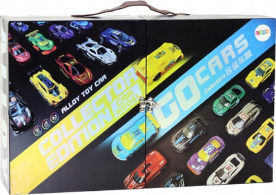 Set lojërash LEAN Toys Sports Cars Signal Road, me makina dhe aksesorë, valixhe e zezë
