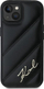Këllëf telefoni Karl Lagerfeld Diagonal Quilted Script, hardcase TPU PC, për iPhone 13 14 15, i zi