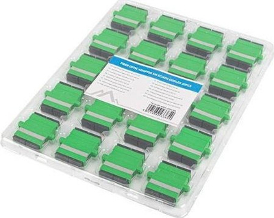 Adapter fibër optike Lanberg SM SC APC, duplex, me kapak mbrojtës, set 20 copë, i zi