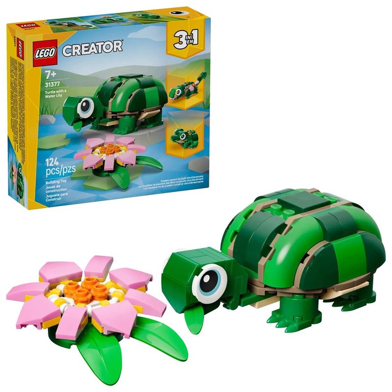 Lodër ndërtimi LEGO, 31377, Breshkë me lule zambaku uji, shumëngjyrëshe