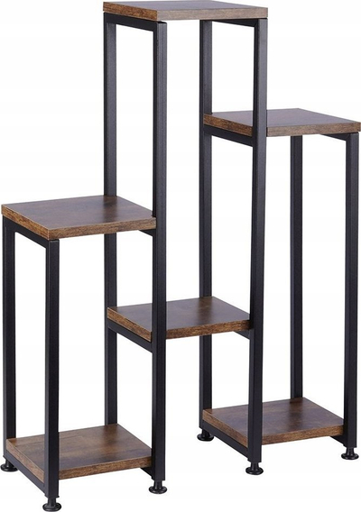 Stendë për bimë Vilde, 6 nivele, 70 cm, metal dhe MDF, e zezë