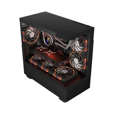 Kase kompjuteri 1st Player MI5, mid tower, 6 ventilatorë ARGB, e zezë