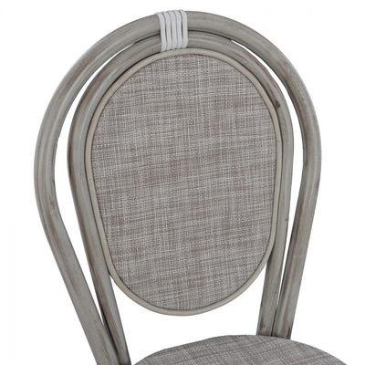 Karrige alumini stil bambuje, textilene, 45×57×88 cm (HM5109), gri