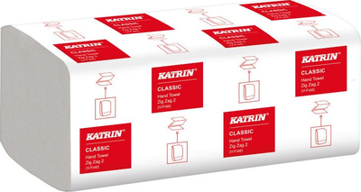 Крпи од хартија Katrin Classic ZZ 2-Ply Towel Pack 35298, 2-слојни, рециклирана хартија, бели