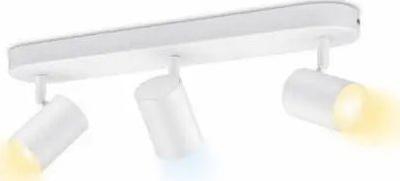 Spot tavani i zgjuar WiZ Imageo, LED RGB 3x4.9W, Wi‑Fi Bluetooth, i bardhë