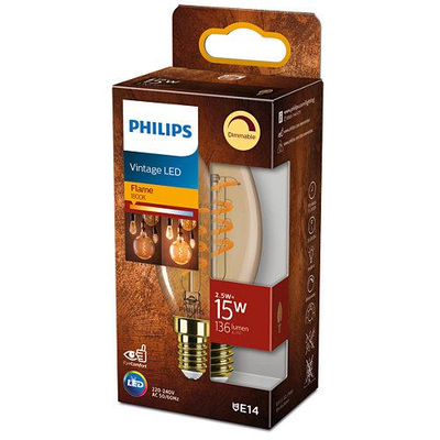 Llambë LED dekorative Philips Classic Gold Candle B35, 2.5W, E14, dritë shumë e ngrohtë
