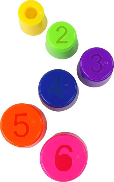 Loja me unaza Leantoys Target Throw Cups Hoops, për fëmijë, 6 gota me numra, shumëngjyrëshe