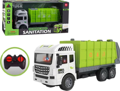 Kamion lodër me telekomandë Trifox MIX Radio Garbage Truck, me drita edhe zëra, i bardhë me jeshile