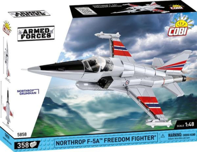 Lodër ndërtimi COBI Northrop F-5A Freedom Fighter, 358 pjesë, shkalla 1:48, shumëngjyrëshe