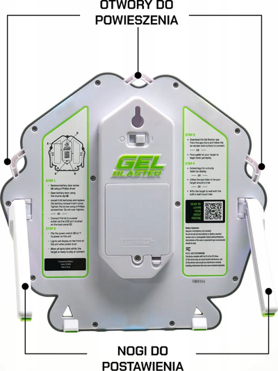 Shenjë elektronike Gel Blaster Portal Target, LED, me aplikacion, gri