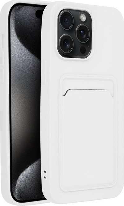 Kuti mbrojtëse Forcell Card Case për iPhone 15 Pro Max, silikoni, me xhep për kartë