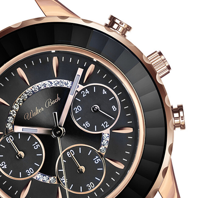 Orë për femra Walter Bach Roth Automatic Black Mesh WBG-3718, e zezë/artë