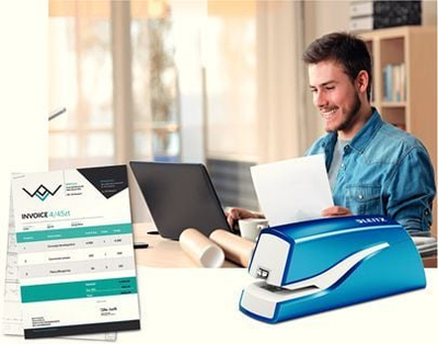 Kapëse elektrike Leitz WOW 10s, 10 fletë, blu