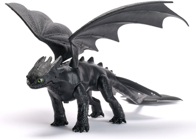Figurë aksion Dreamworks Dragons Night Fury, 13", me tinguj plazme, shumëngjyrëshe
