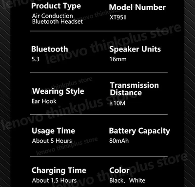Dëgjuese Lenovo Live Pods XT95II 10202, të zeza