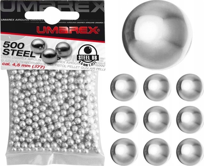 Plumba çeliku UMAREX BB, 4.5 mm, 500 copë, argjendtë