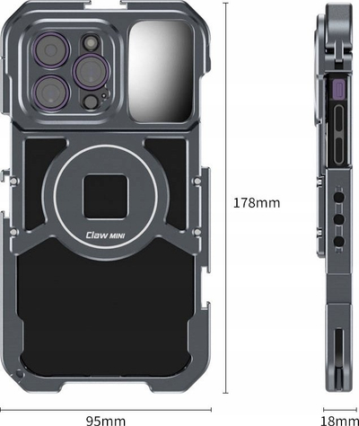 Kornizë cage Rmek për iPhone 14 Pro Max, 10x fileto 1/4", e zezë