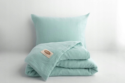Set shtrati MATEX Cotton Muslin, 140x200 cm, pambuk, ngjyrë turkeze e çelët