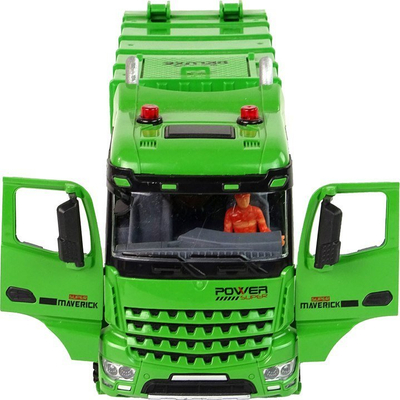 Lodër kamion plehrash me pult Truck Dancer, 2.4G, me drita e zë, jeshil