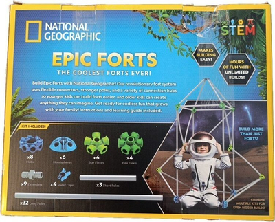 Set ndërtimi National Geographic Epic Forts, 70 pjesë, STEM, shumëngjyrësh