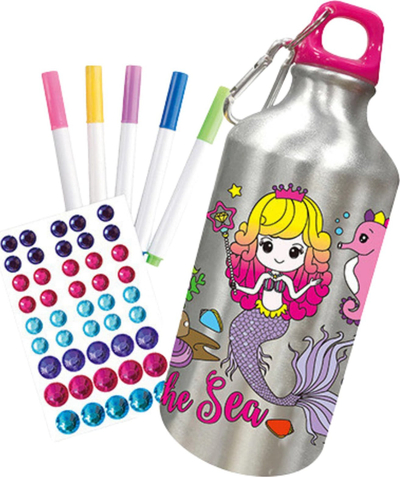 Set kreativ për dekorim shishe uji, Mermaid Diamond Sticker, për fëmijë