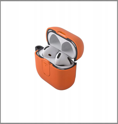 Kuti mbrojtëse Uniq Clyde për AirPods 4, material TPU PC, portokalli