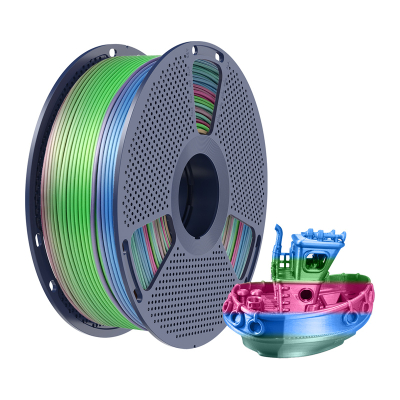 Filament 3D SUNLU Silk PLA+ Rainbow 06, 1.75mm, 1kg, shumëngjyrësh
