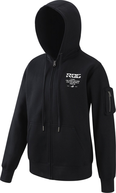 Jelek me kapuç ASUS ROG Pixel Game CJ2001, me zinxhir komplet, madhësia 2XL, i zi
